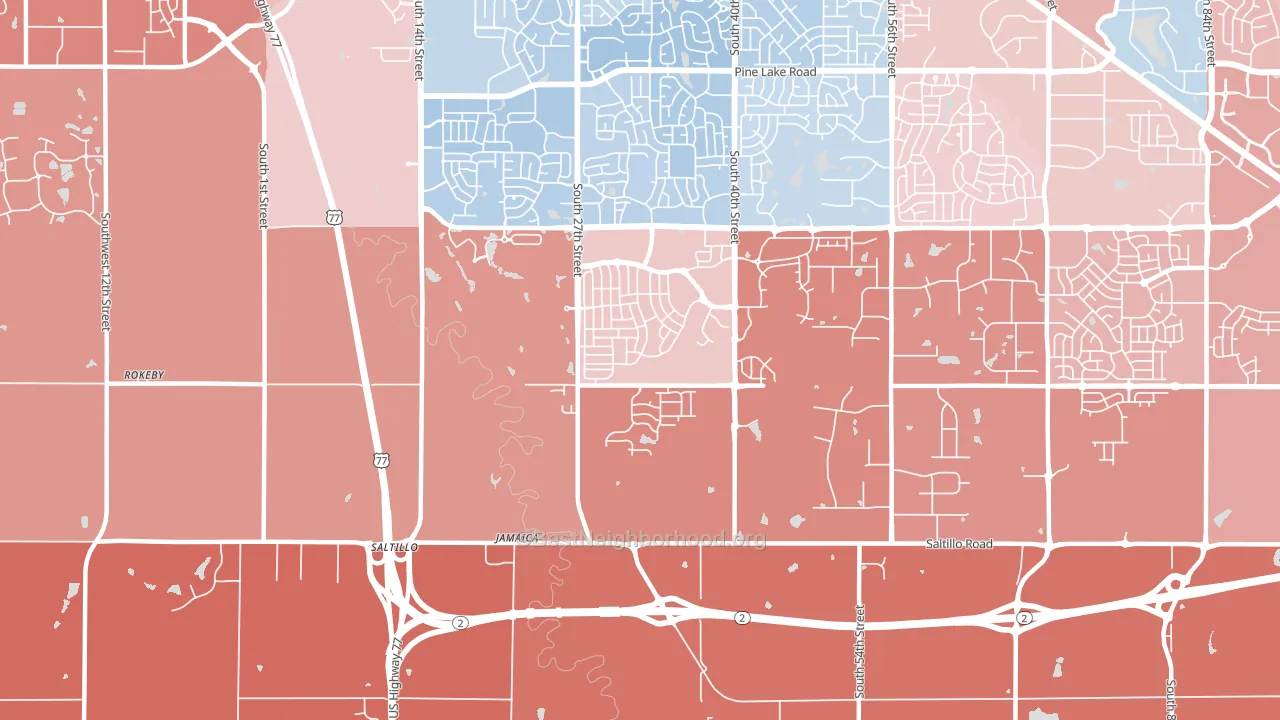 Saltillo, NE block-group political-lean map