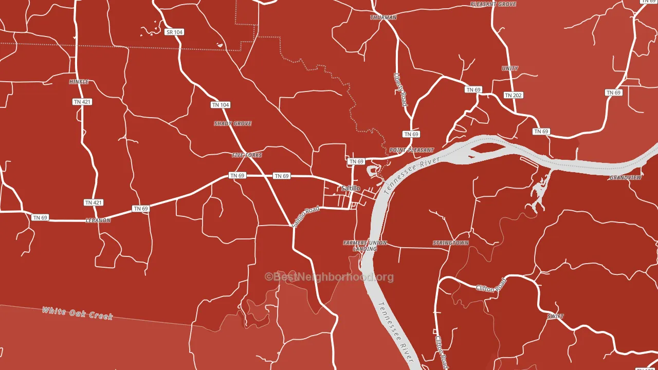 Saltillo, TN block-group political-lean map