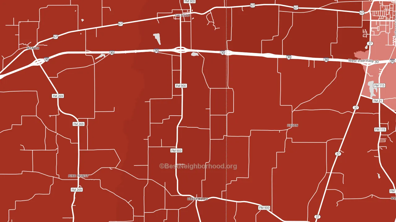 Saltillo, TX block-group political-lean map