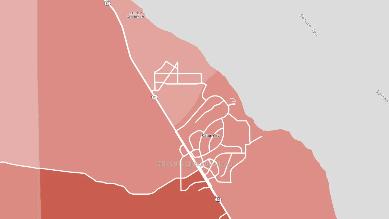 Salton City, CA block-group political-lean map