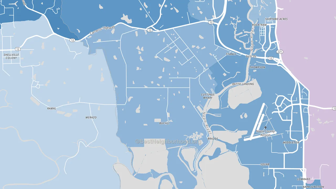 Salvador, CA block-group political-lean map