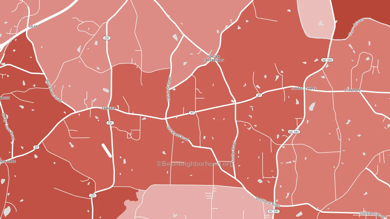 Samaria, NC block-group political-lean map