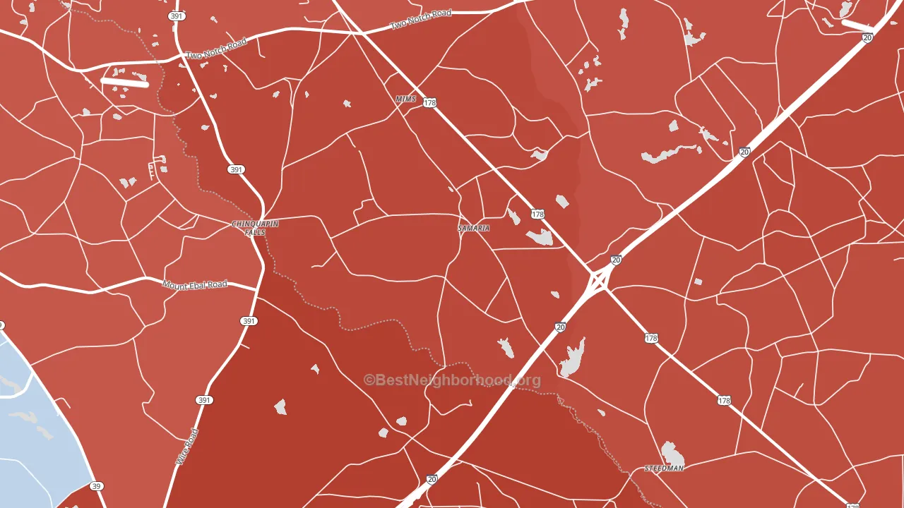 Samaria, SC block-group political-lean map