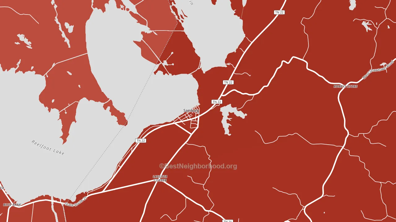 Samburg, TN block-group political-lean map
