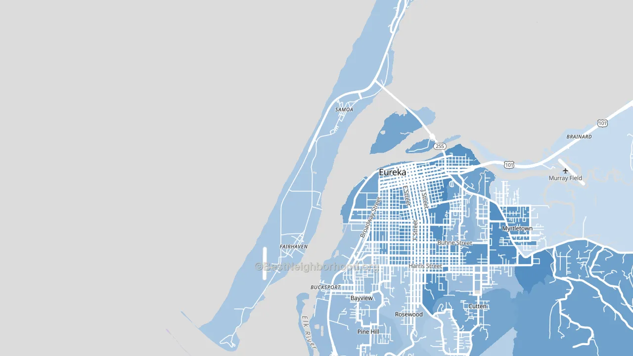 Samoa, CA block-group political-lean map