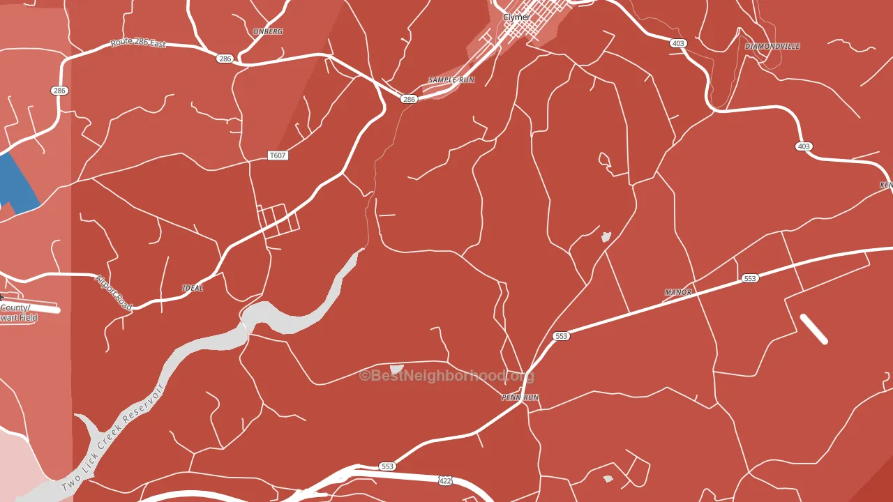 Sample Run, PA block-group political-lean map