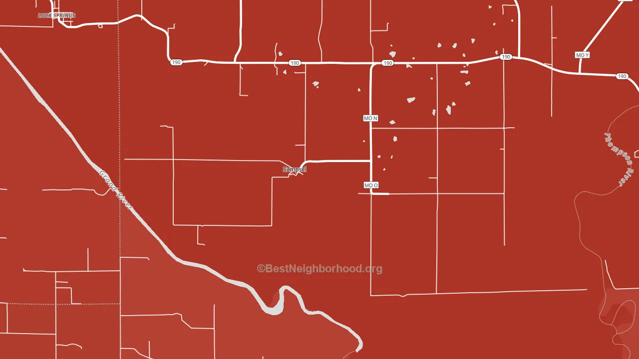 Sampsel, MO block-group political-lean map