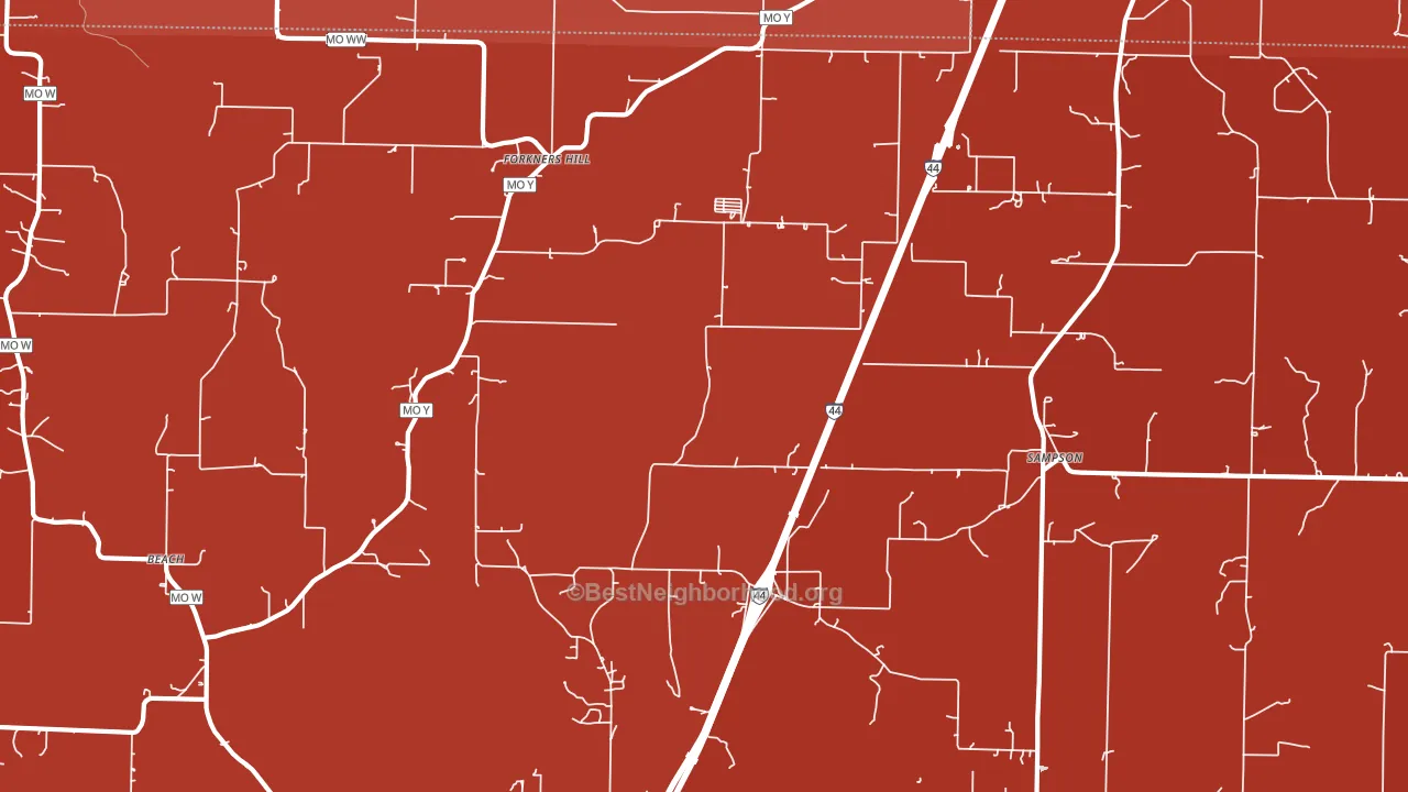 Sampson, MO block-group political-lean map