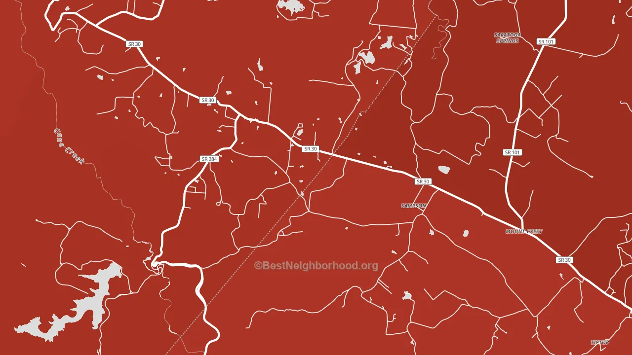 Sampson, TN block-group political-lean map