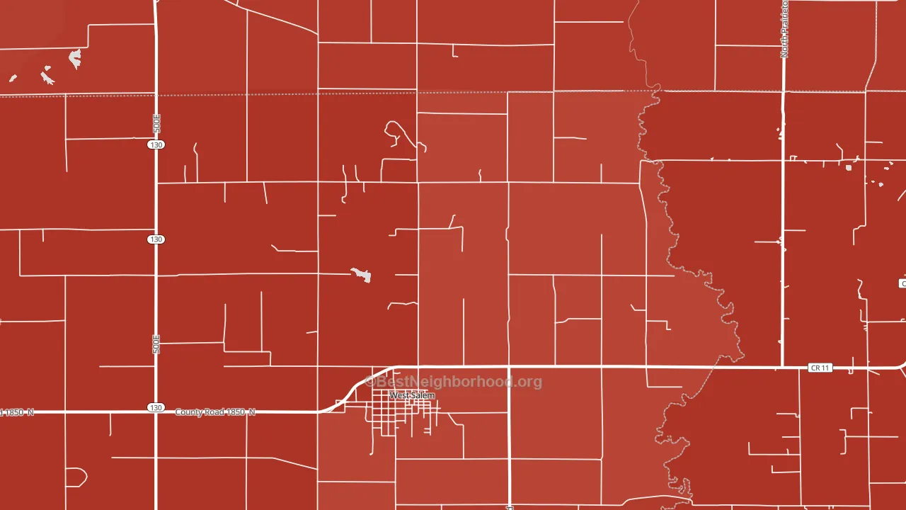 Samsville, IL block-group political-lean map