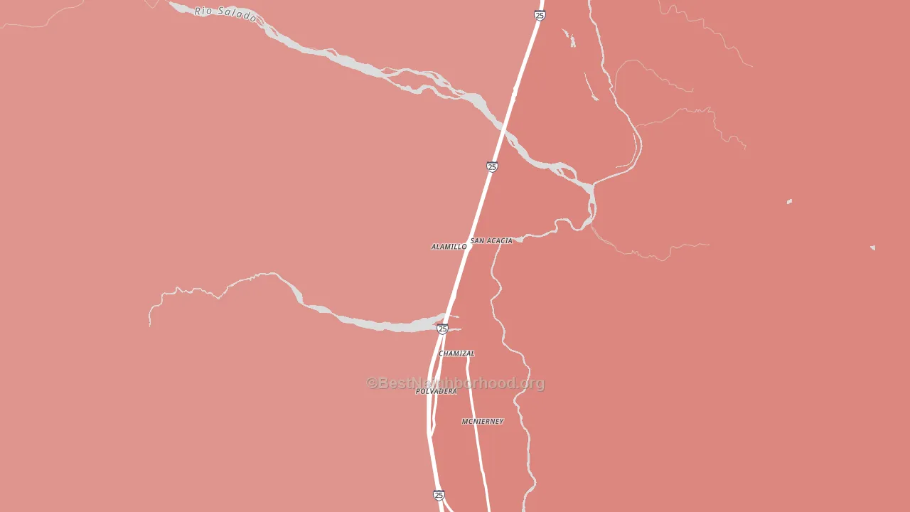 San Acacia, NM block-group political-lean map