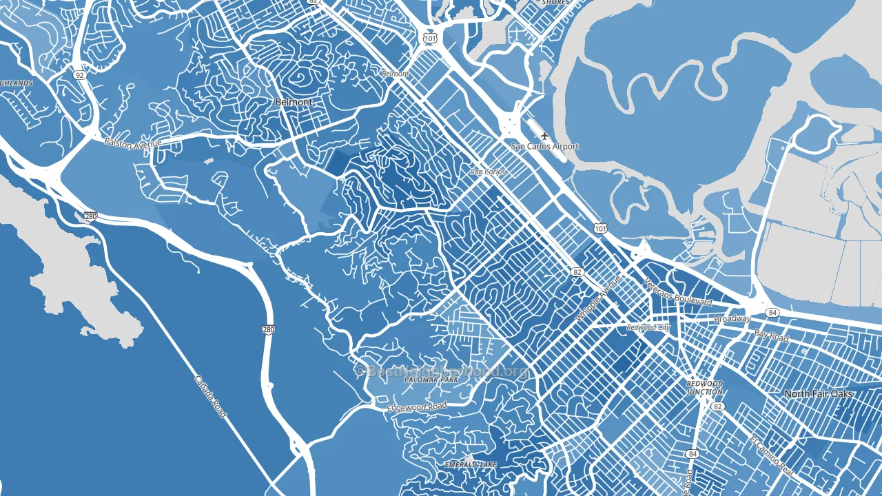 San Carlos, CA block-group political-lean map