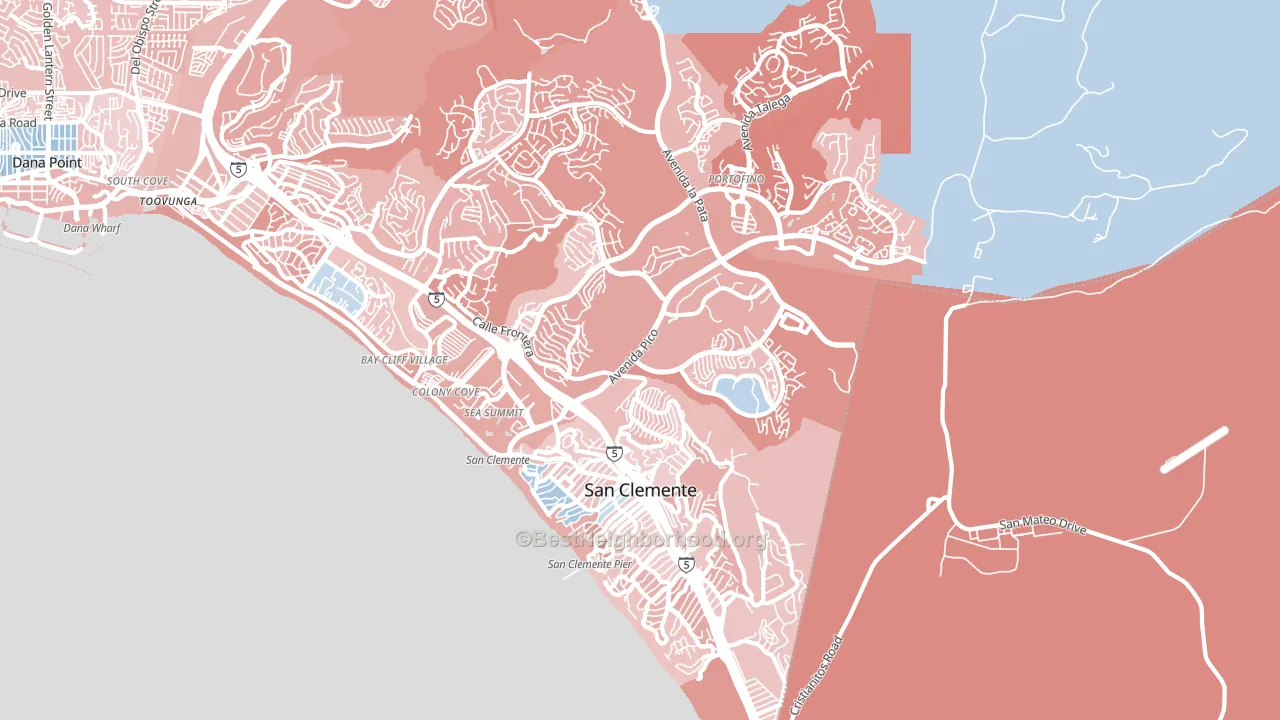 San Clemente, CA block-group political-lean map
