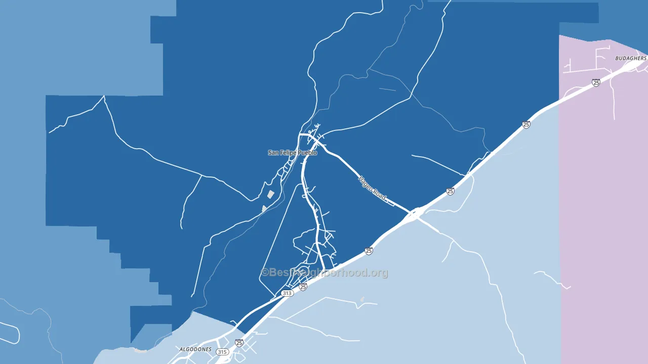 San Felipe Pueblo, NM block-group political-lean map