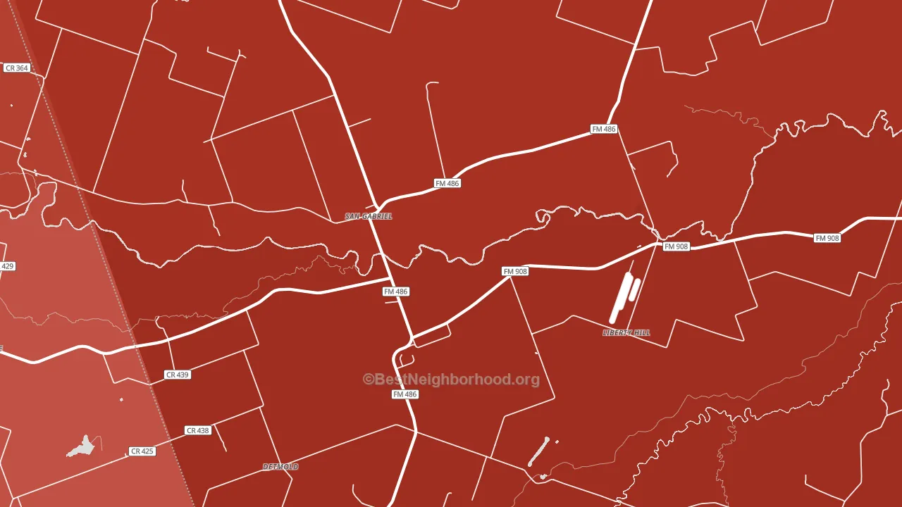 San Gabriel, TX block-group political-lean map