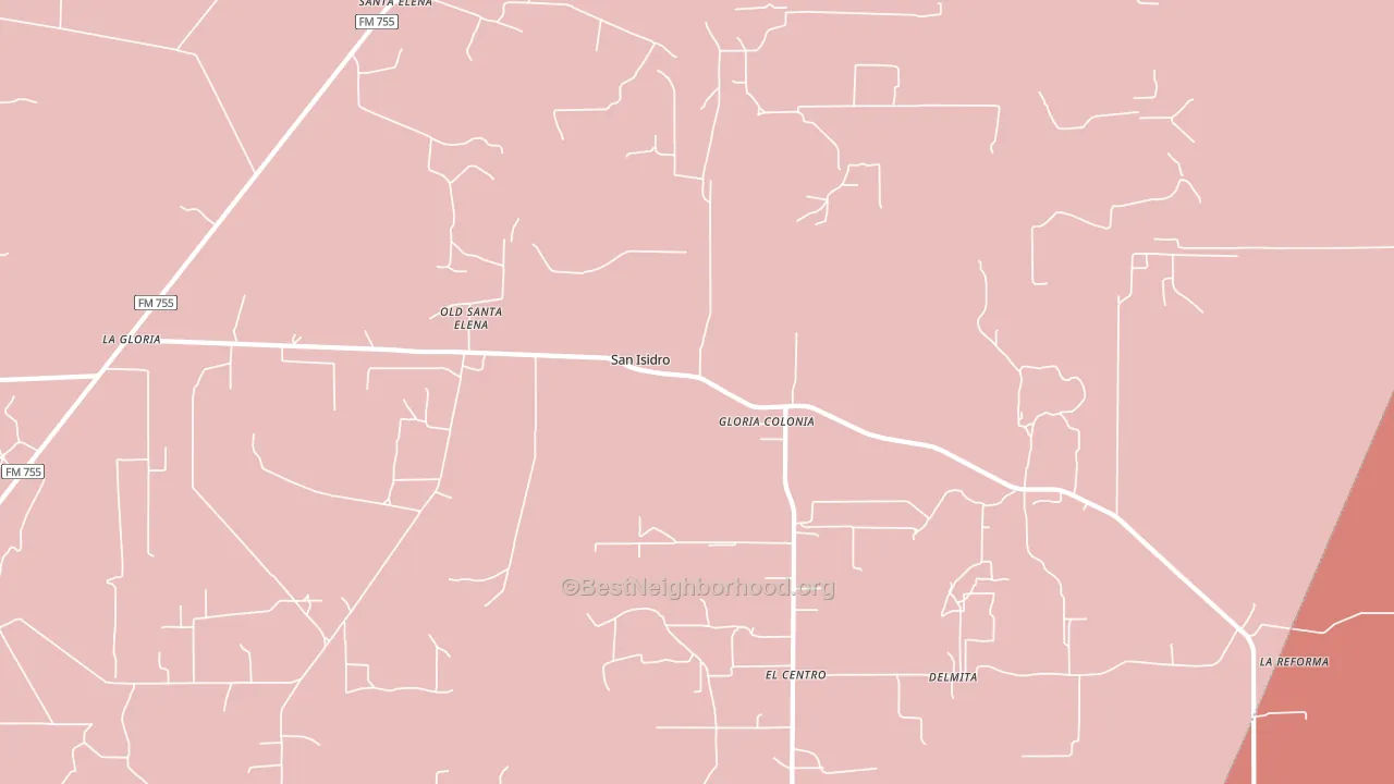 San Isidro, TX block-group political-lean map