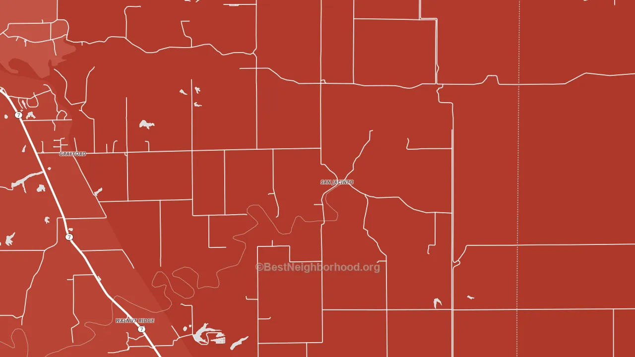 San Jacinto, IN block-group political-lean map