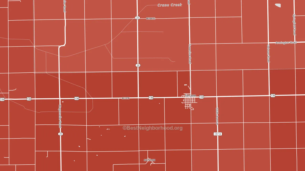 San Jose, IL block-group political-lean map