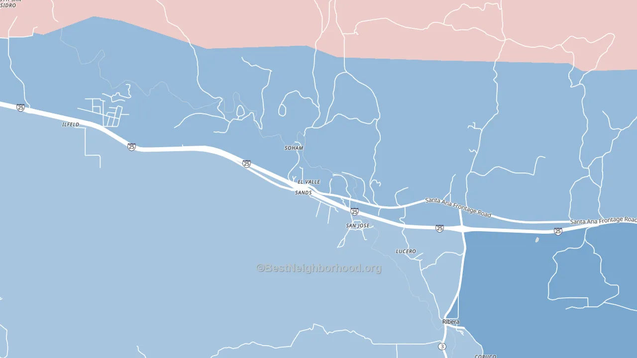 San Jose, NM block-group political-lean map