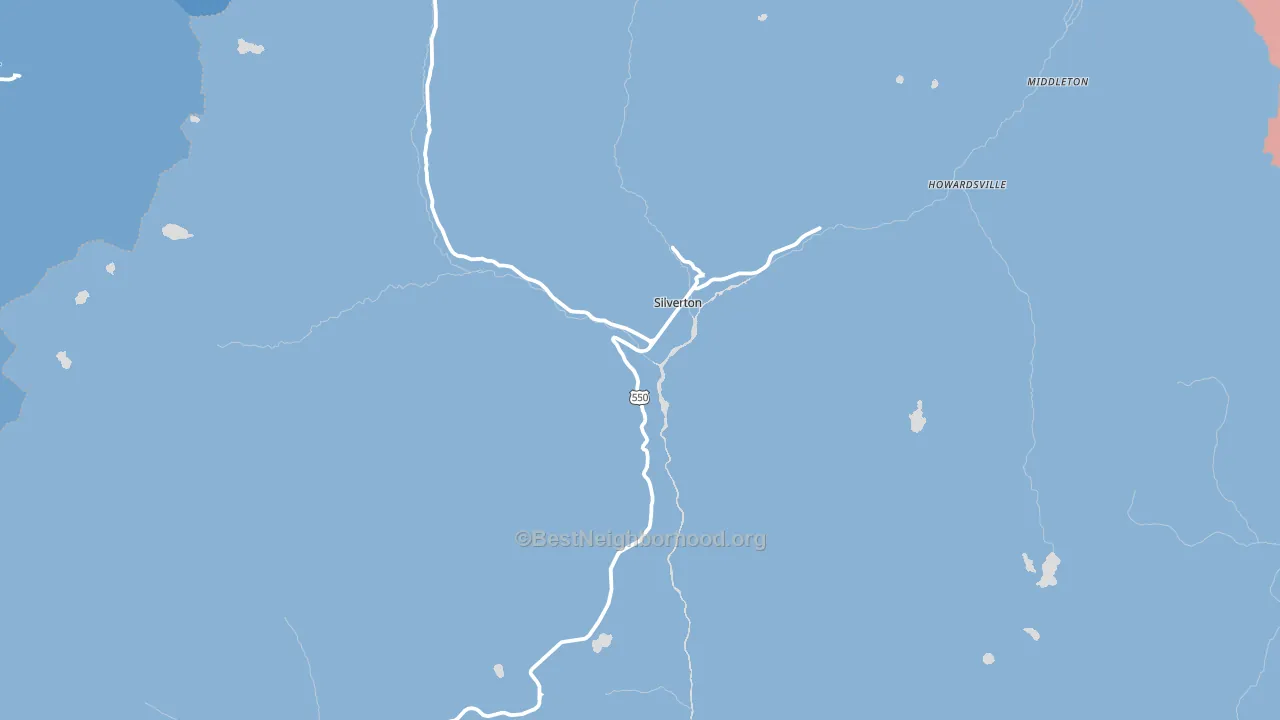 San Juan County, CO block-group political-lean map