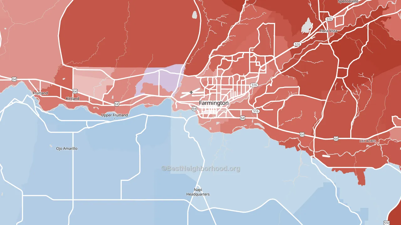San Juan County, NM block-group political-lean map
