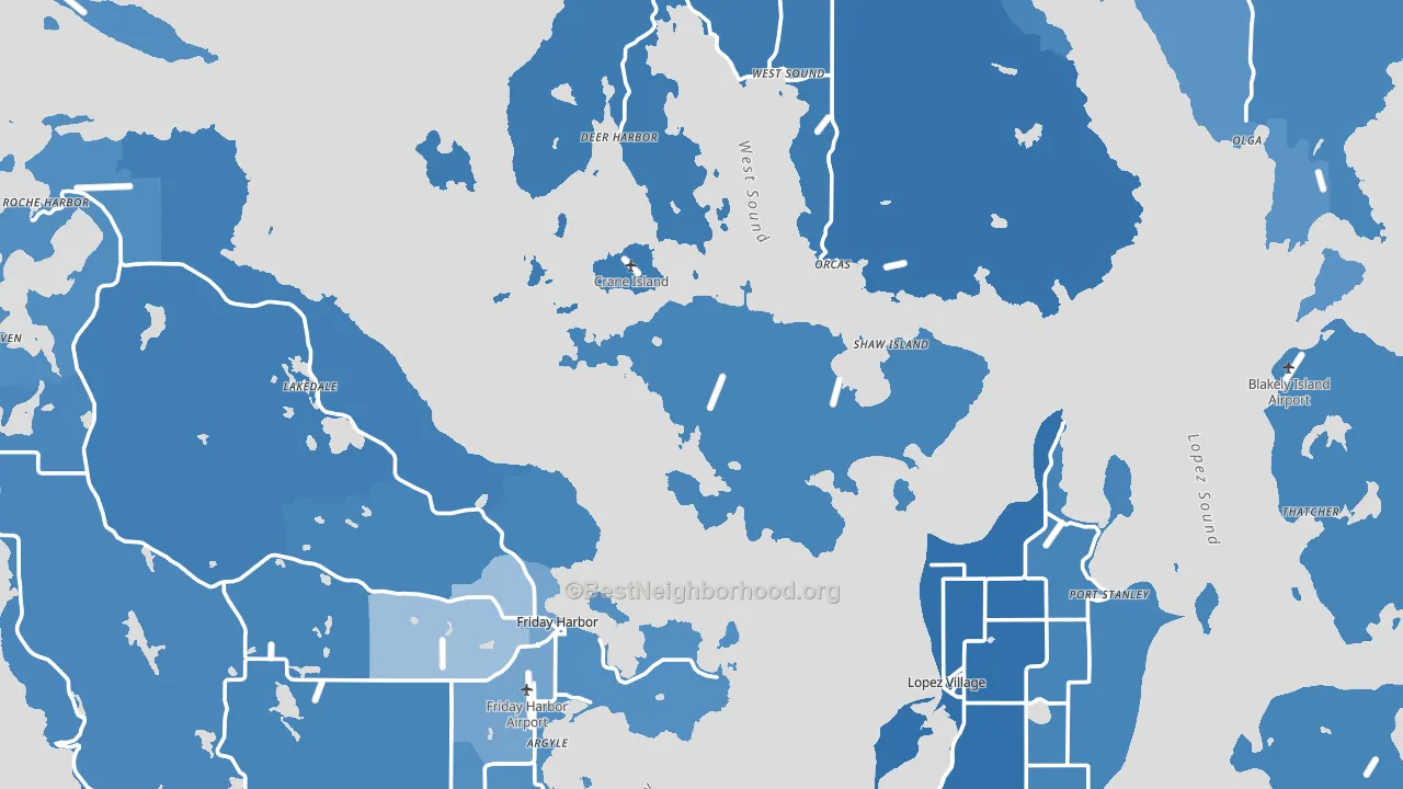 San Juan County, WA block-group political-lean map