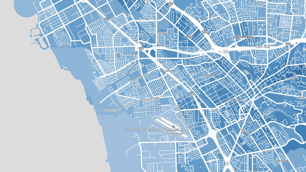 San Lorenzo, CA block-group political-lean map