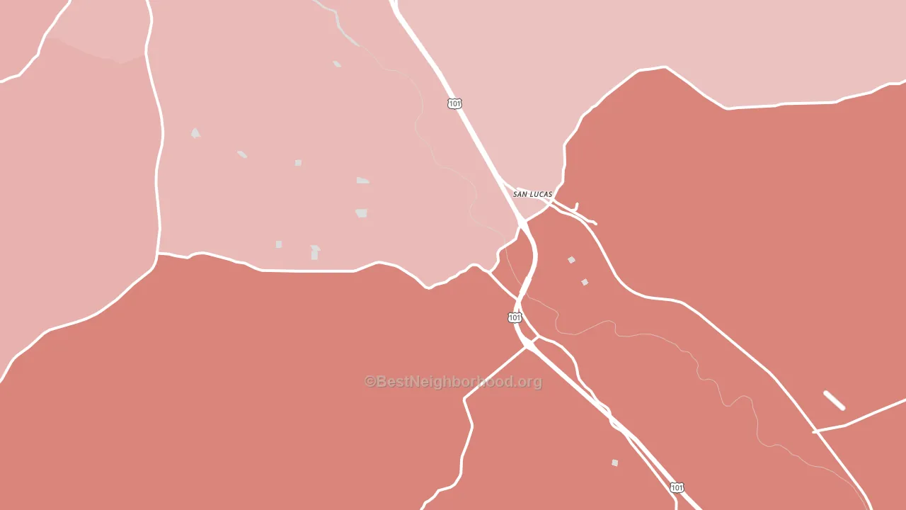 San Lucas, CA block-group political-lean map