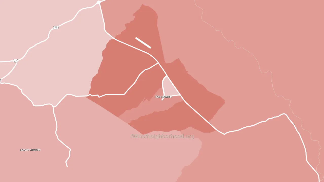 San Manuel, AZ block-group political-lean map