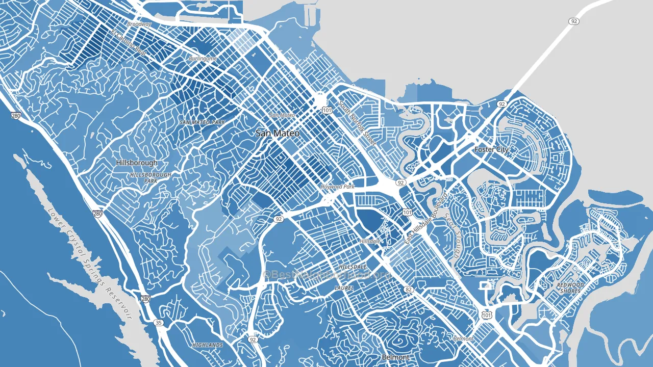San Mateo, CA block-group political-lean map