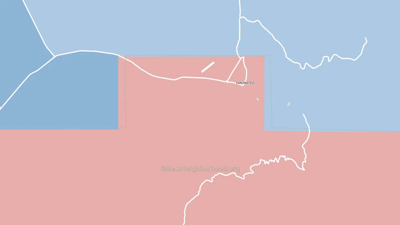 San Mateo, NM block-group political-lean map
