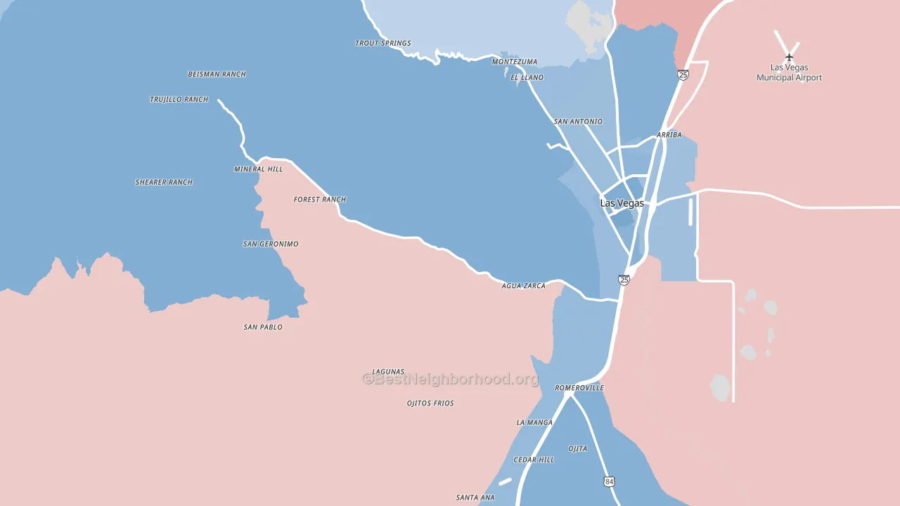 San Miguel County, NM block-group political-lean map