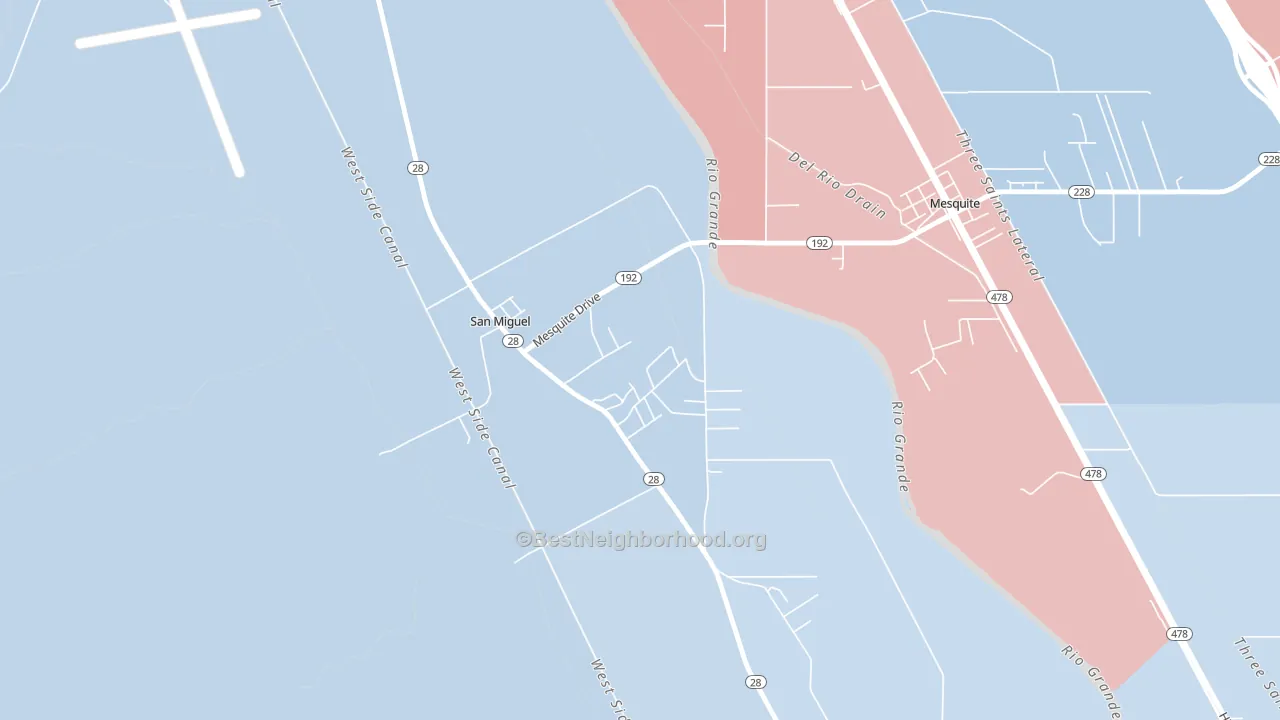 San Miguel, NM block-group political-lean map