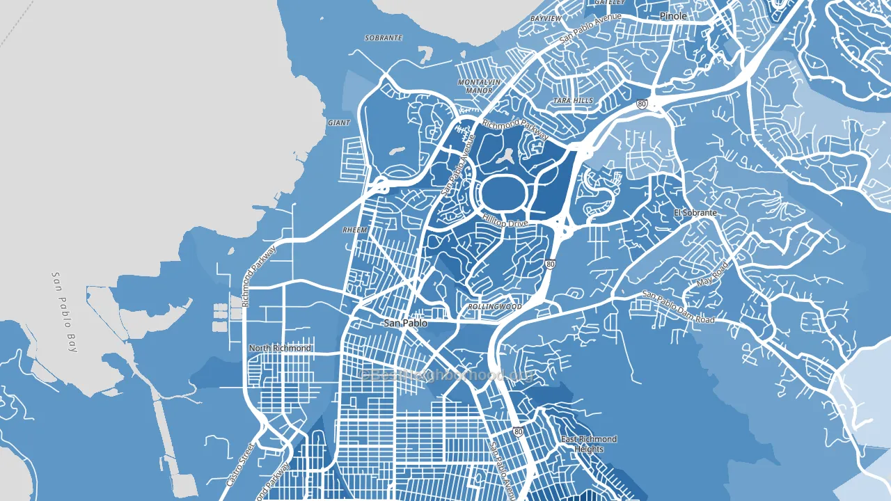 San Pablo, CA block-group political-lean map