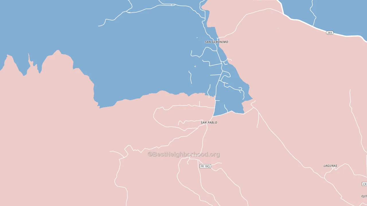San Pablo, NM block-group political-lean map