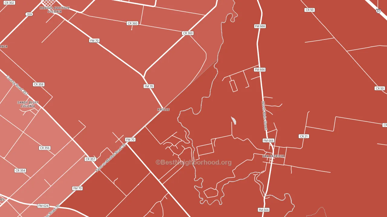 San Patricio, TX block-group political-lean map