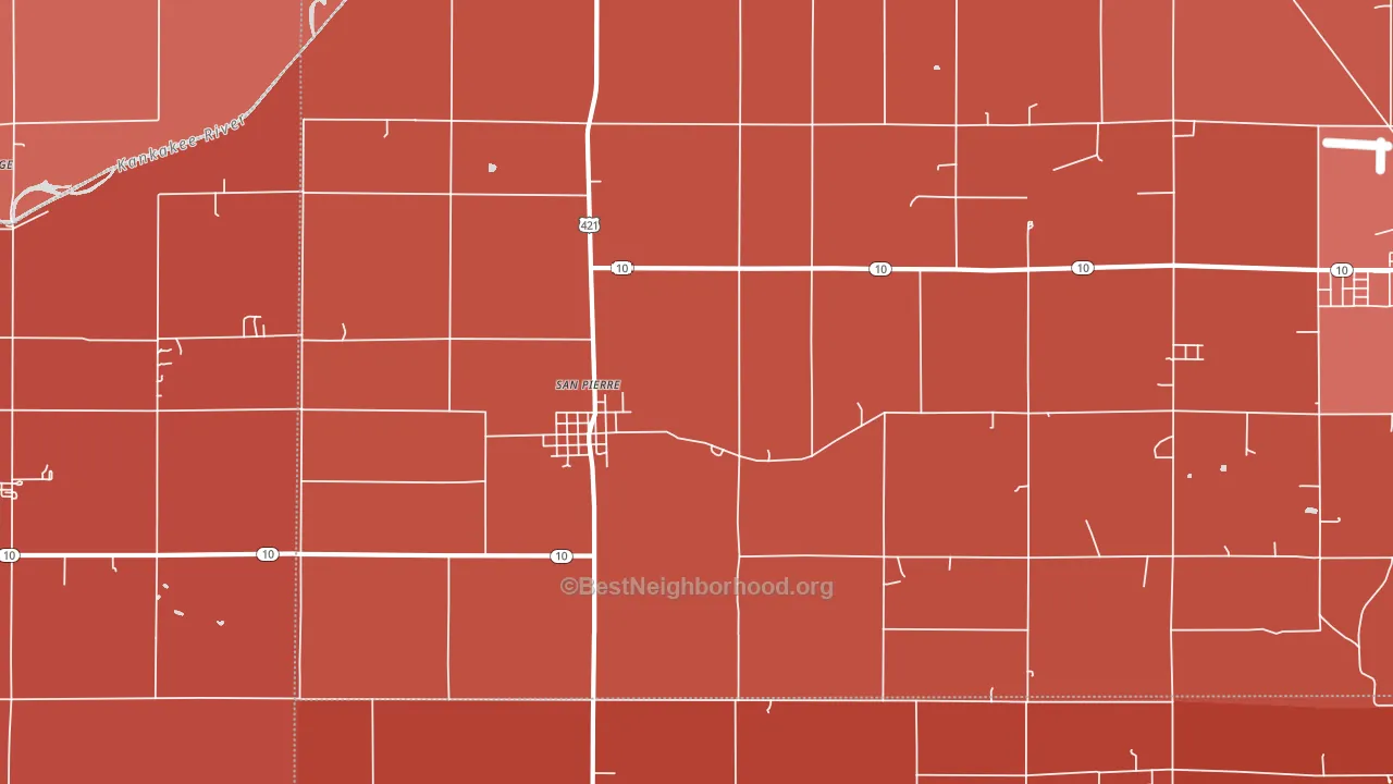 San Pierre, IN block-group political-lean map