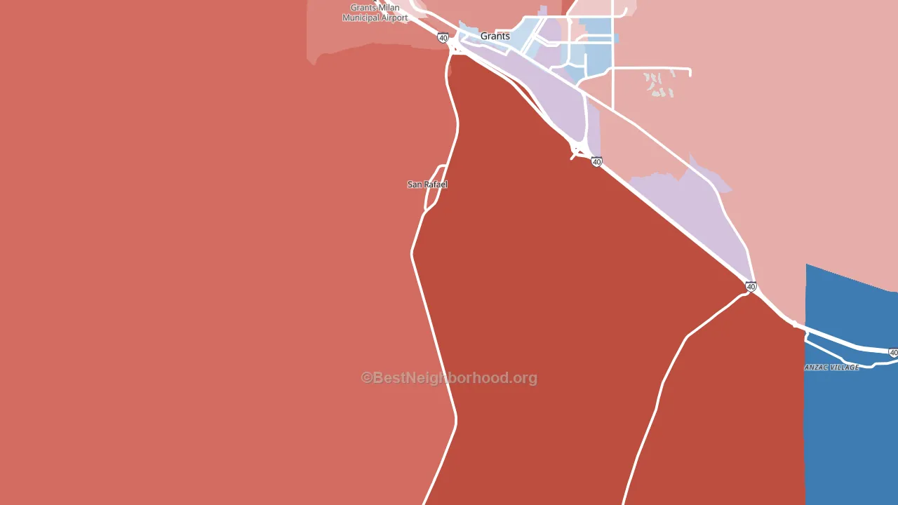 San Rafael, NM block-group political-lean map