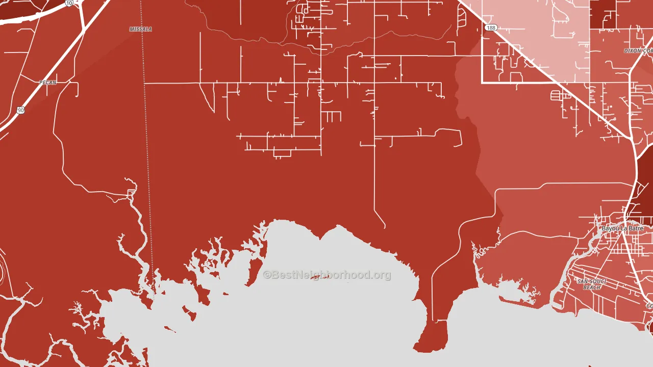 San Souci Beach, AL block-group political-lean map