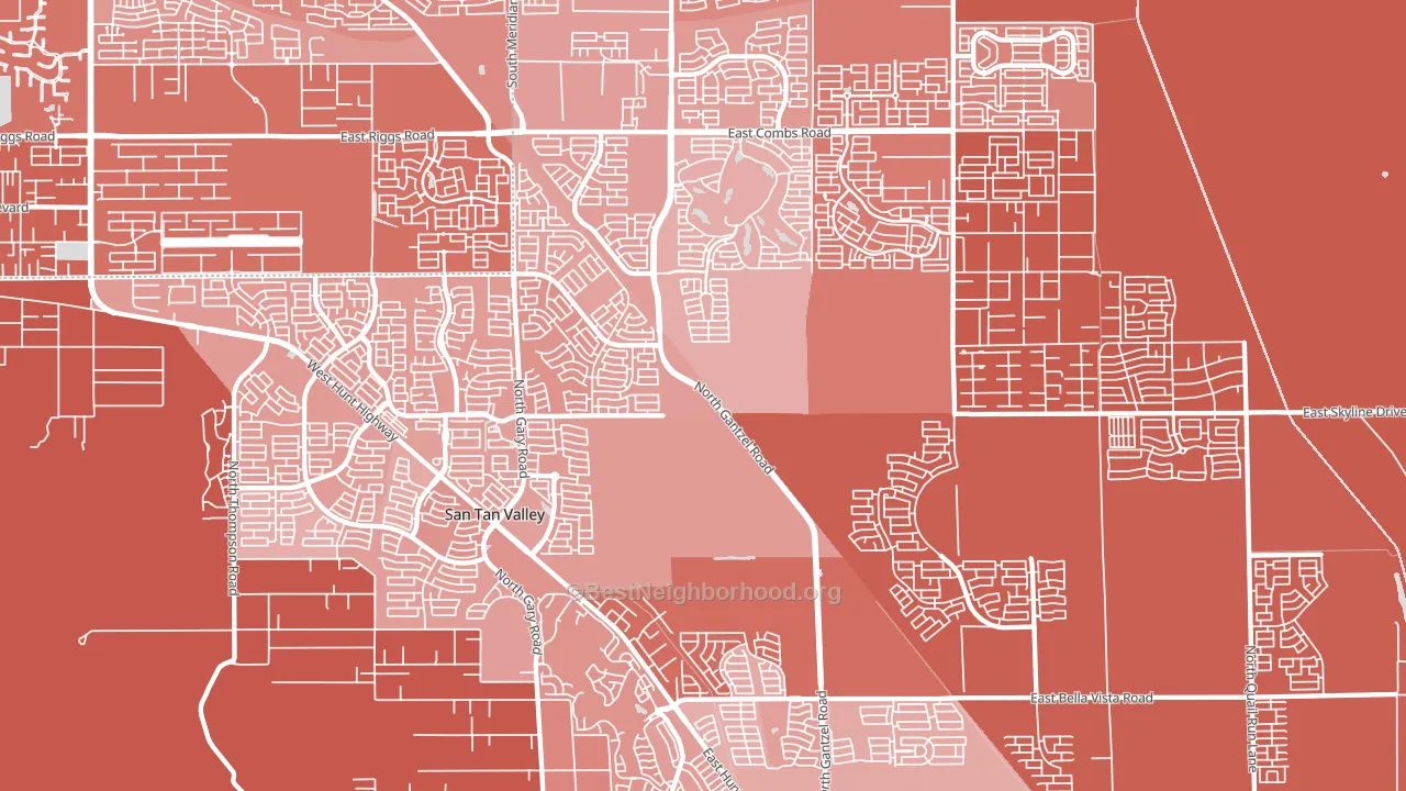 San Tan Valley, AZ block-group political-lean map