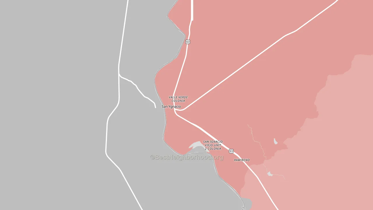 San Ygnacio, TX block-group political-lean map