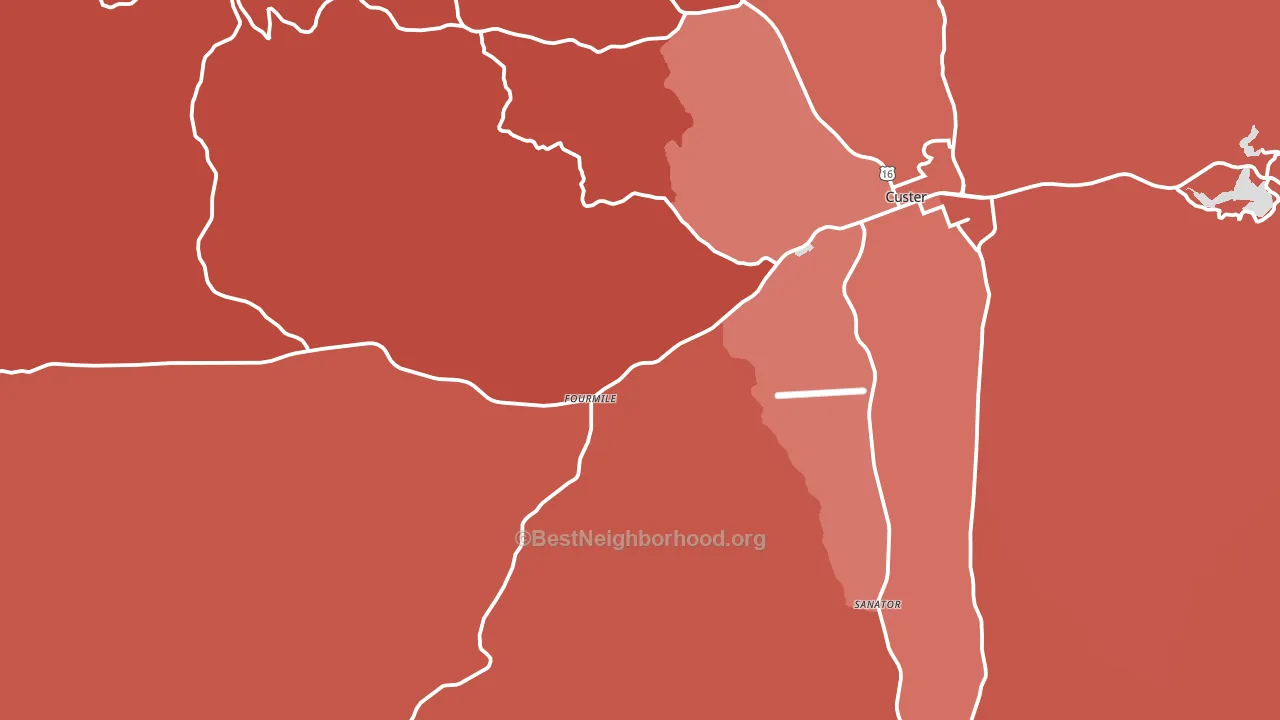 Sanator, SD block-group political-lean map