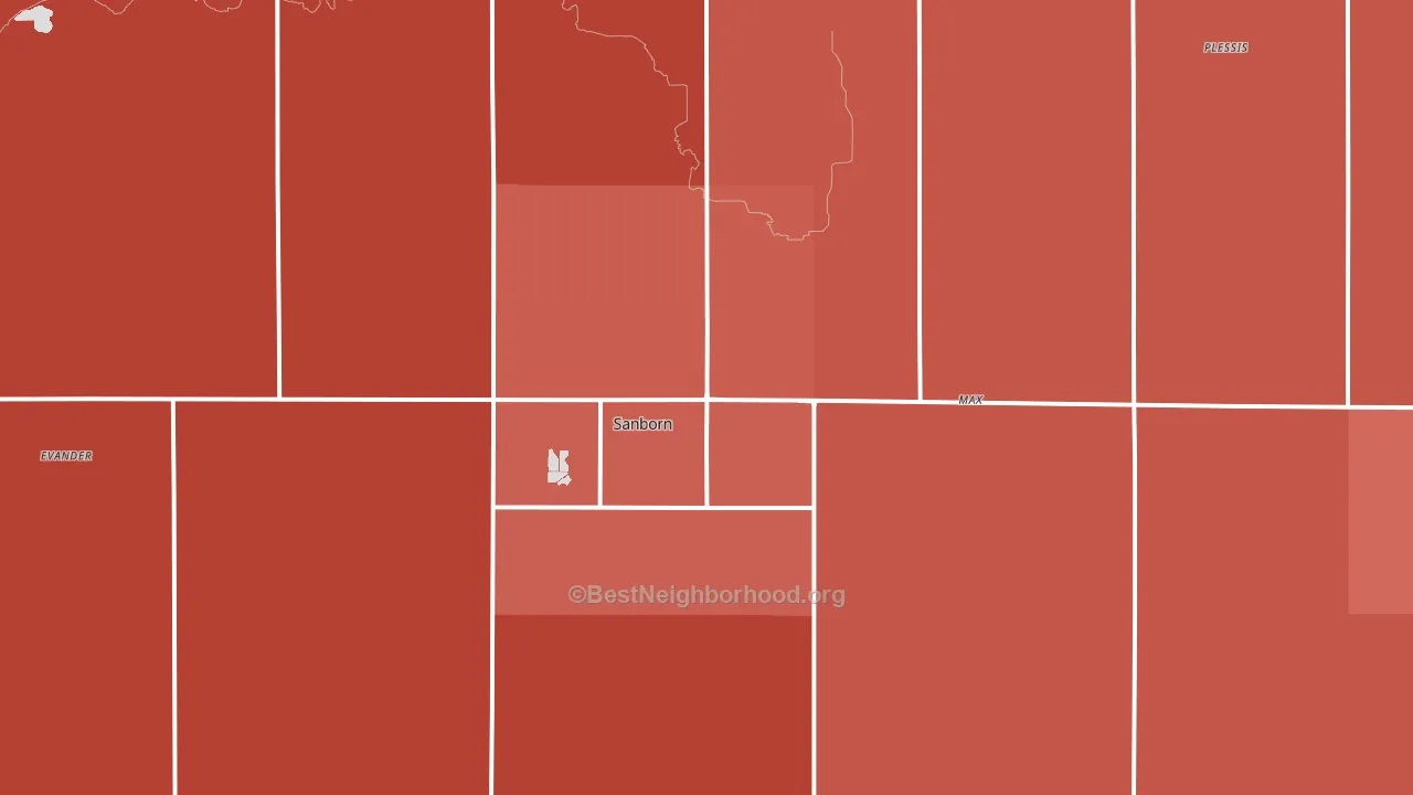 Sanborn, IA block-group political-lean map