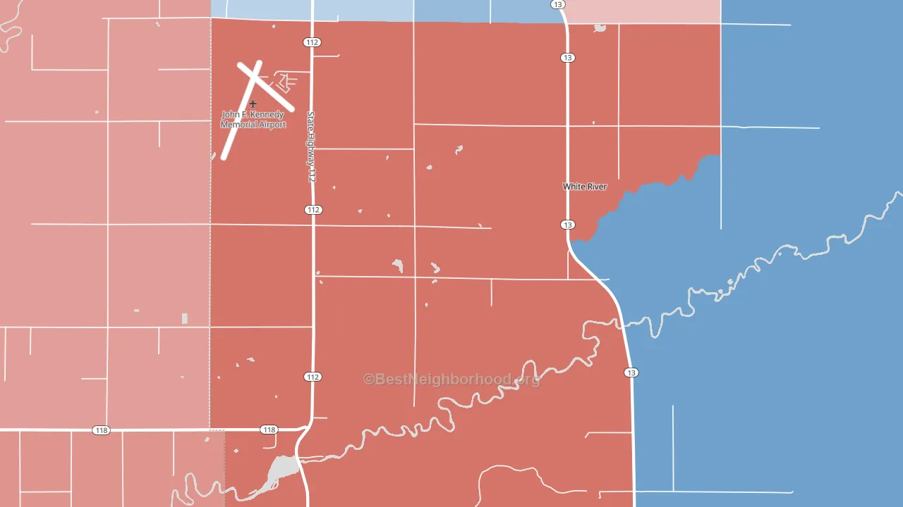 Sanborn, WI block-group political-lean map