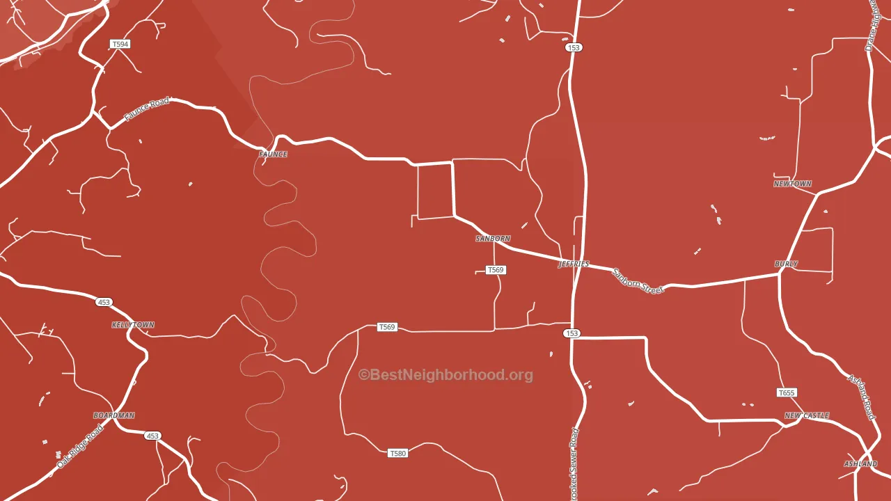 Sanbourn, PA block-group political-lean map