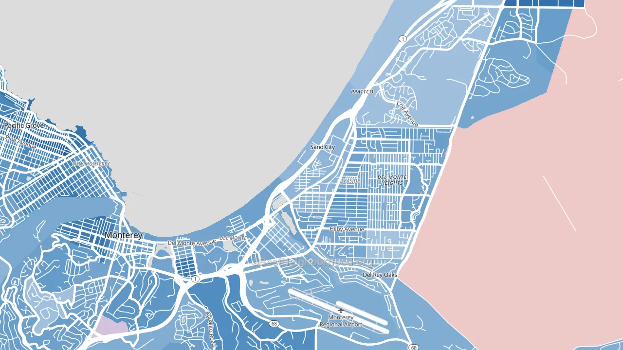 Sand City, CA block-group political-lean map