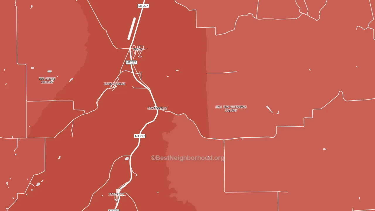 Sand Coulee, MT block-group political-lean map