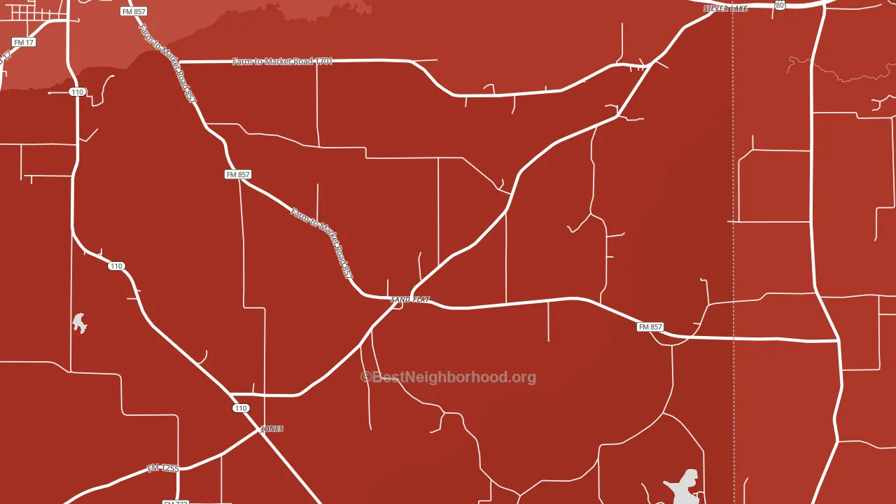 Sand Flat, TX block-group political-lean map
