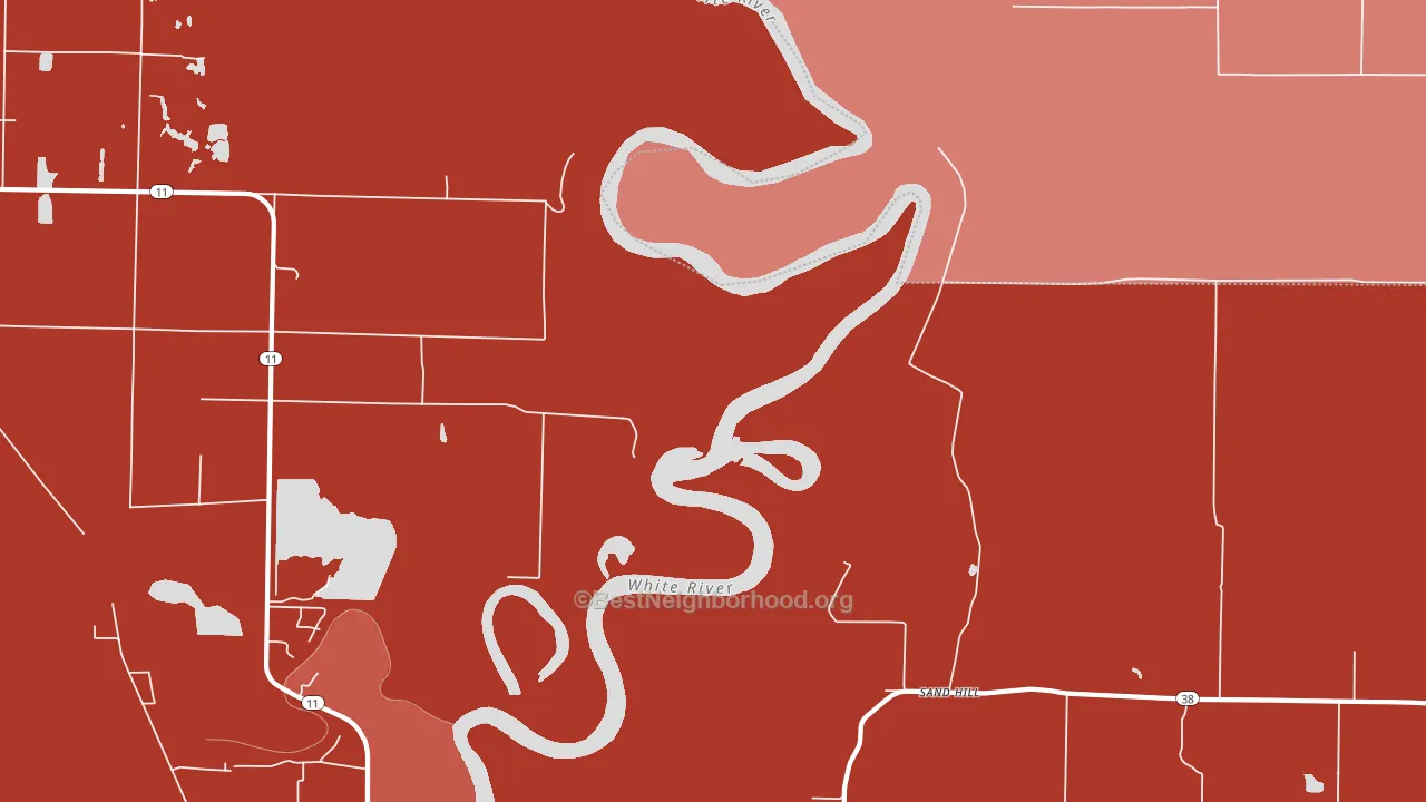 Sand Hill, AR block-group political-lean map