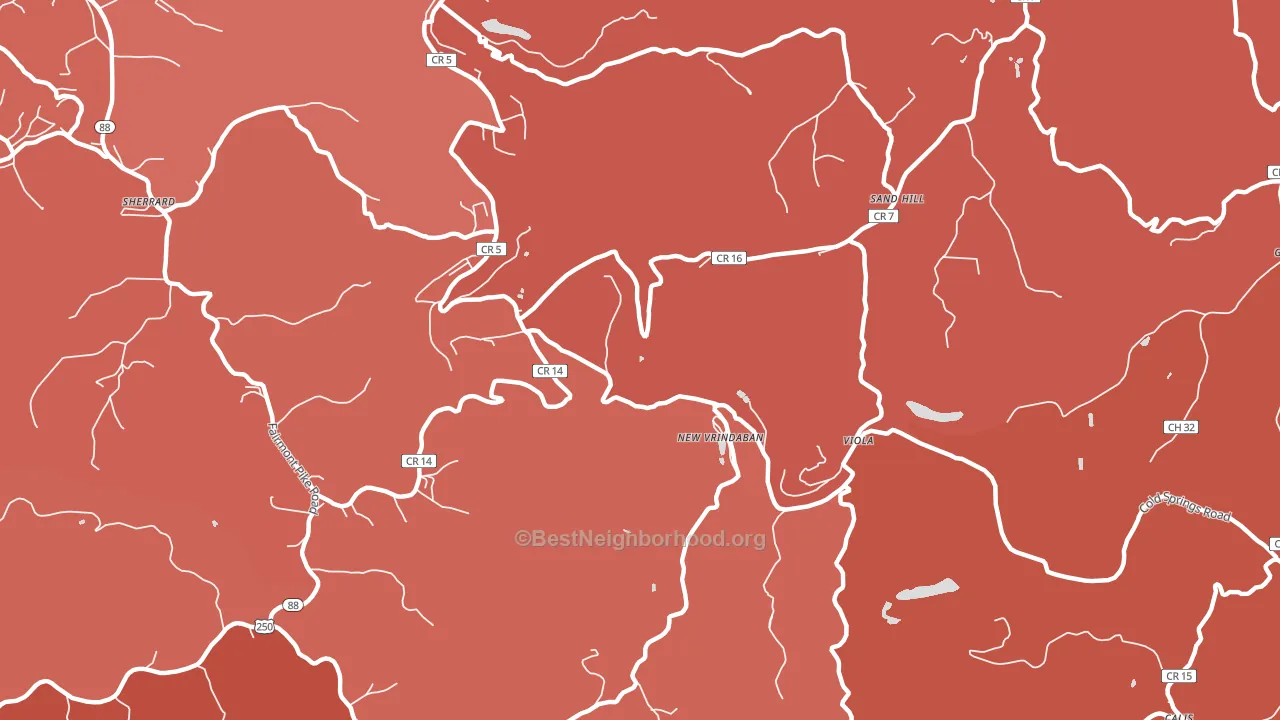 Sand Hill, WV block-group political-lean map